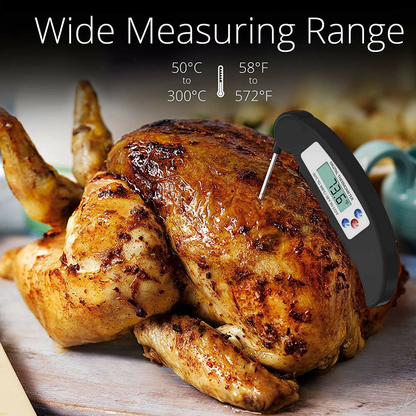 Instant-Read Meat Thermometer Digital Electronic Food Temp Kitchen Cooking Grill